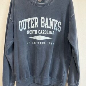 Outer Banks North Carolina Women’s Oversized Retro Blue Crewneck